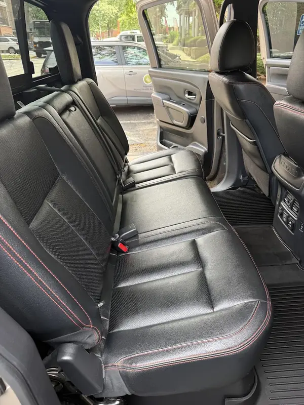 Customer's truck rear leather seats after an Aqulux detail